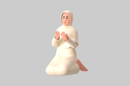 Preview: Praying Muslim Woman in White