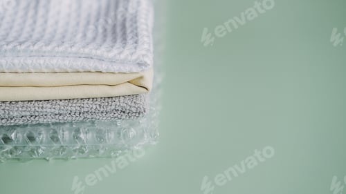 Preview: Recycling Fibers in the Textile Industry. Sustainable recycled cotton fiber. Many napkins fabrics