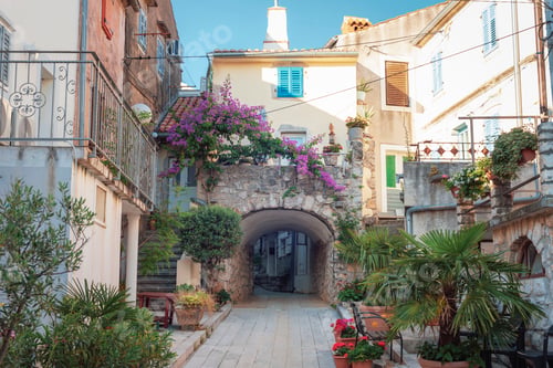 Preview: Street in Omisalj, a small town located on Krk island, Croatia