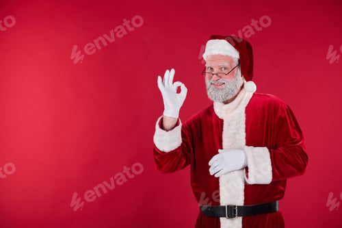 Preview: Smiling Santa Claus Showing OK Gesture