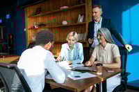 Preview: cinematic image of a multiethnic business team