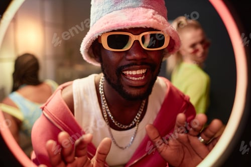 Preview: Black Man Rapping to Ring Light