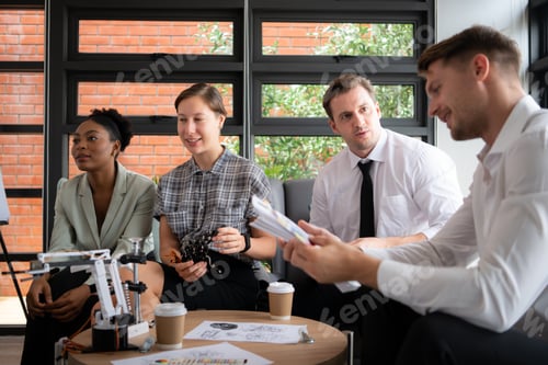 Preview: Group of diverse business people working together in the office,