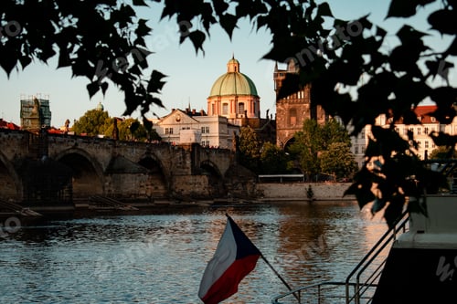 Preview: Impressive stone bridge spanning a river in Prague, Czech Republic