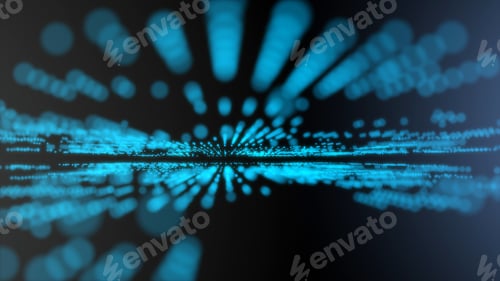 Preview: Blue futuristic stream Data Communication flying into digital technologic animation 3D rendering