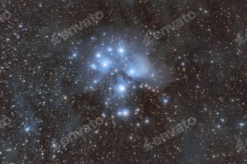 Preview: View of Pleiades star cluster
