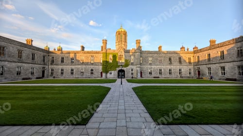 Preview: The University of Galway at sunset, quadrangle in Ireland
