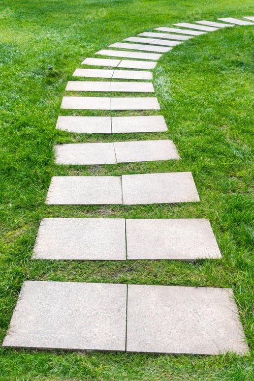 Preview: stone path on lawn