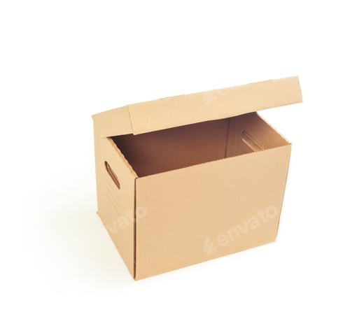 Preview: Cardboard boxes isolated over white background