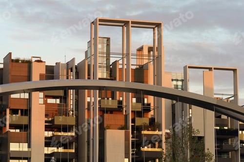 Preview: Modern bridge at Portello park, Milan, Italy