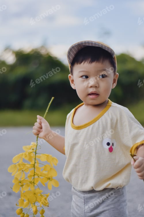 Preview: Cute Boy playing in the park, Sweet Little baby boy enjoying