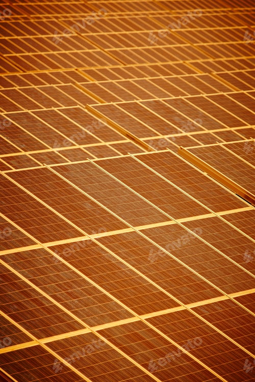 Preview: Solar panel plant. Sustainable renewable photovoltaic power energy.