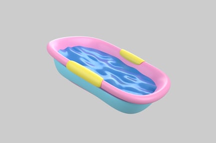 Preview: Pastel kids bathtub with water