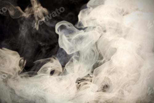 Preview: Smoke Thick And White On A Black Background