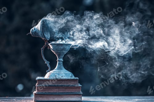 Preview: Ramadan kareem background with censer and smoke