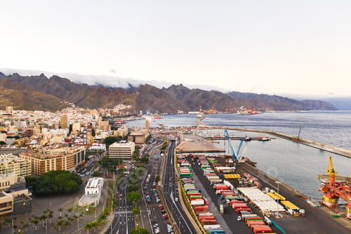 Preview: View from the height of the capital of Tenerife Santa Cruz de Tenerife. Canary Islands, Spain
