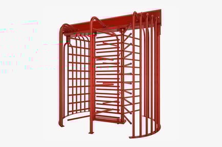 Preview: Industrial Red Steel Security Turnstile