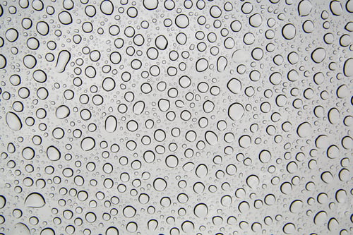 Preview: Drops and Bubbles of Water on bright white background, Generic View of Water pearls