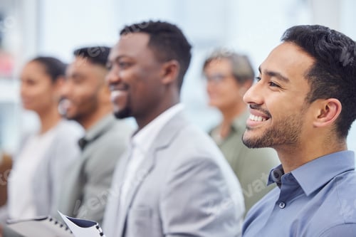 Preview: I always learn something new. Shot of a group of businesspeople in a meeting at work.
