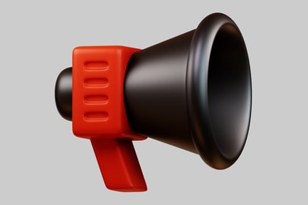 Preview: Vibrant Red and Deep Black Megaphone