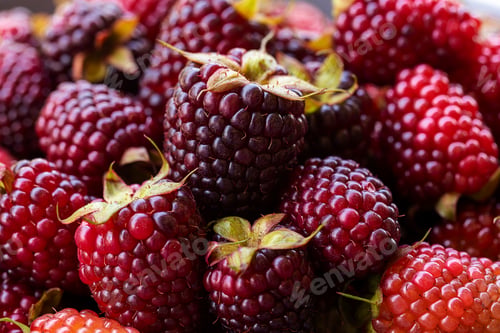Preview: Fresh Ripe Blackberries Close Up with Natural Texture