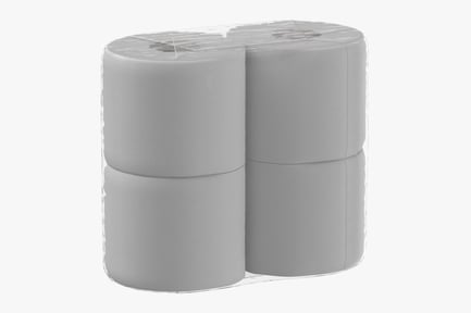 Preview: Four-Roll Toilet Paper Pack in Clear Plastic Wrap