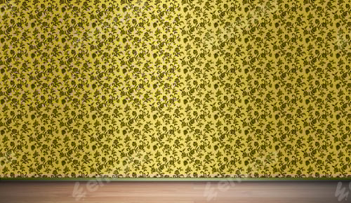 Preview: Floral Wall Background in Yellow and Brown Colors