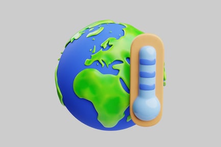 Preview: Earth globe with thermometer illustration