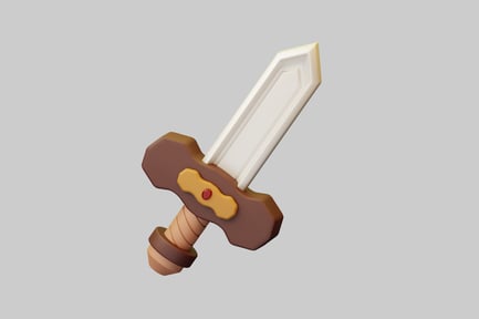 Preview: Cartoon sword low poly