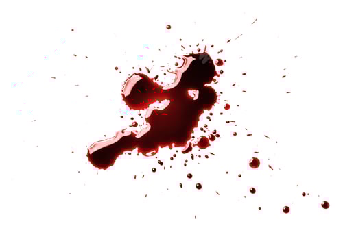 Preview: Red blood drops on white background