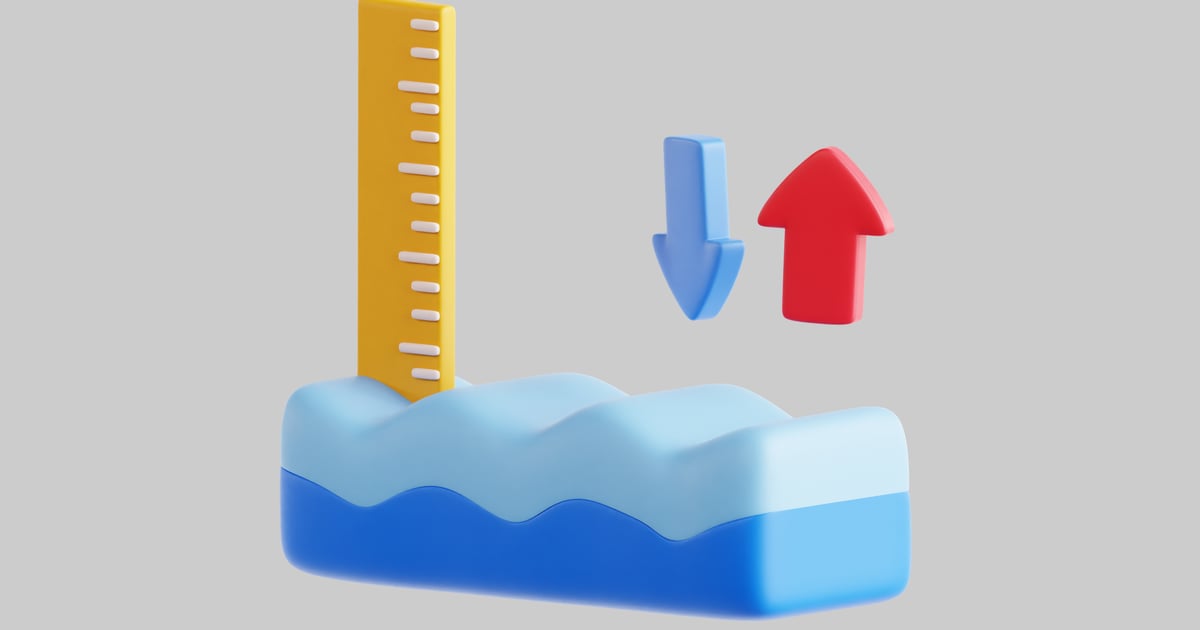 Object with ruler and directional arrows 3D, Incl. arrows & down - Envato