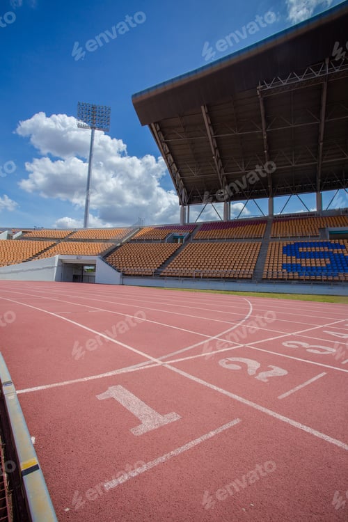 Preview: Numbers On Running Track In Stadium