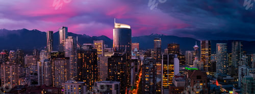 Preview: Aerial Panorama of the beautiful modern downtown city, Vancouver