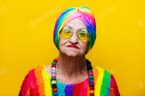 Preview: funny portraits with old grandmother