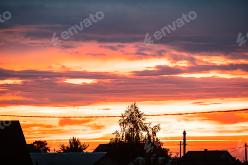 Preview: Beautiful colorful sunset in the sky.
