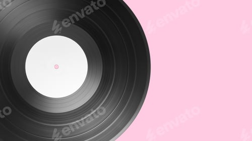 Preview: Vinyl record on pink background