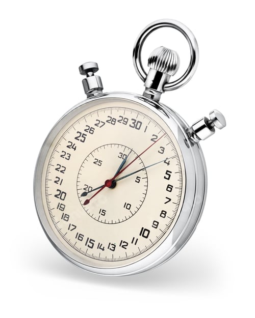Preview: Mechanical analog stopwatch isolated on white background.