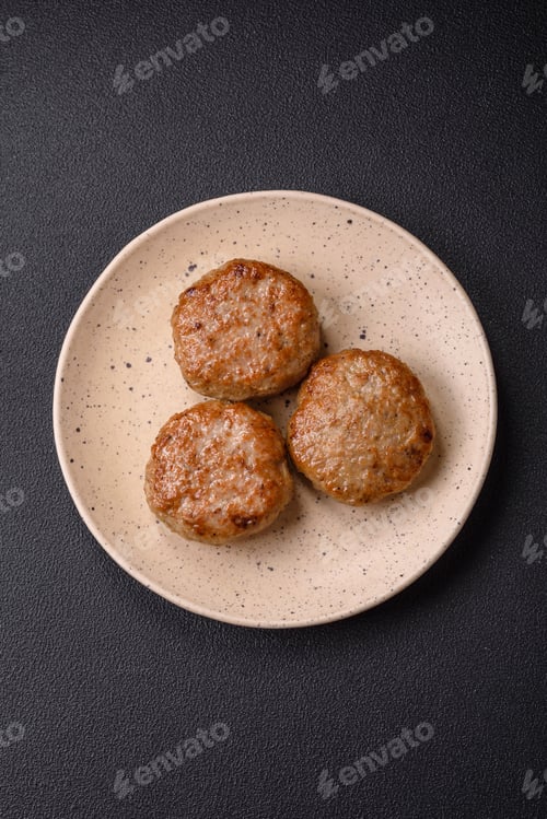 Preview: Delicious fresh fried minced fish cutlets with spices and herbs