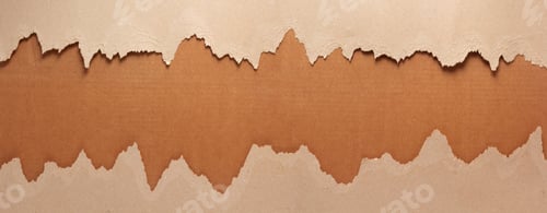 Preview: Cardboard torn paper background texture. Brown paper border