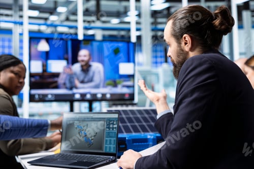 Preview: Industrial plant managers look at CAD simulations during remote videoconference