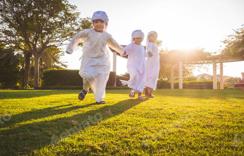 Preview: Arabic kids playing at the park in Dubai