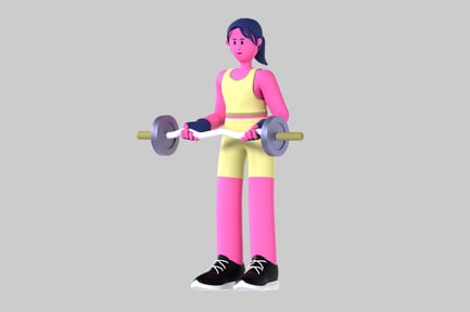 Preview: Female gymnast cartoon character design