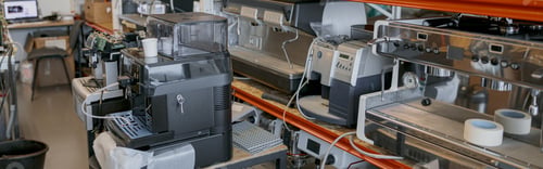 Preview: Warehouse with coffee machines ready to work