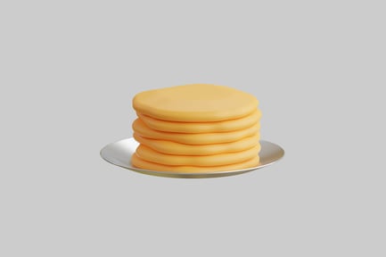 Preview: Pancake stack on silver plate