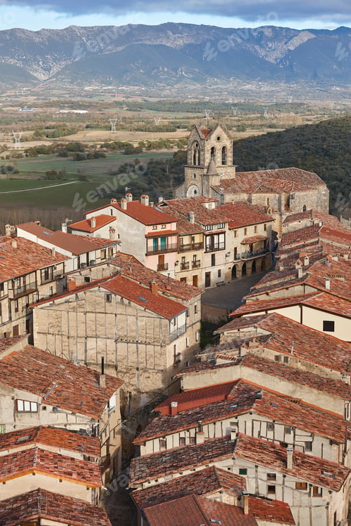 Preview: Picturesque medieval village of Frias. Antique tile roofs. Burgos. Spain