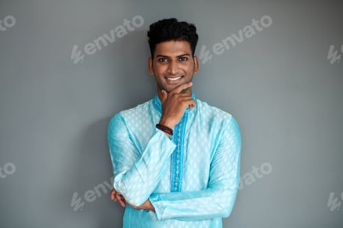 Preview: Confident Indian Man in Traditional Clothes