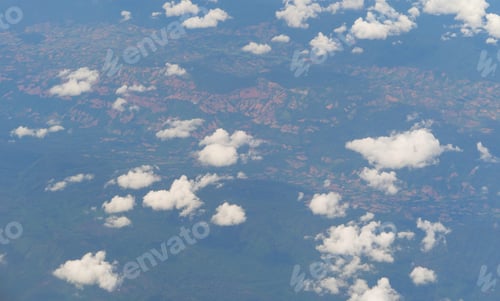 Preview: Forest trees and green mountain hills. Nature landscape background.