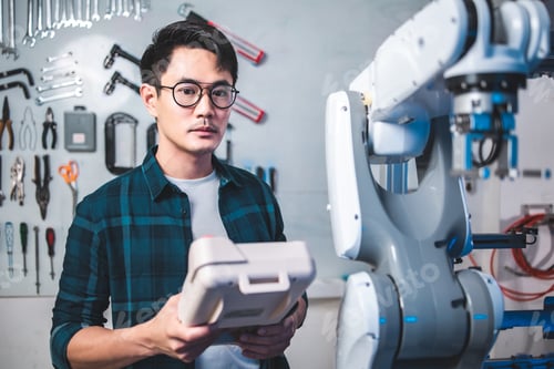 Preview: ROBOT ENGINEER ASIAN MAN