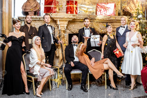 Preview: Group photo of people celebrating a New Year indoors