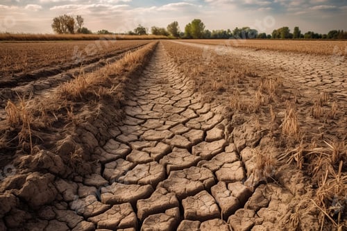 Preview: Hopeful Renewal: Grass Sprouting in a Dry Field as a Sign of Resilience